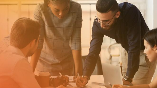 A team collaborating on a project