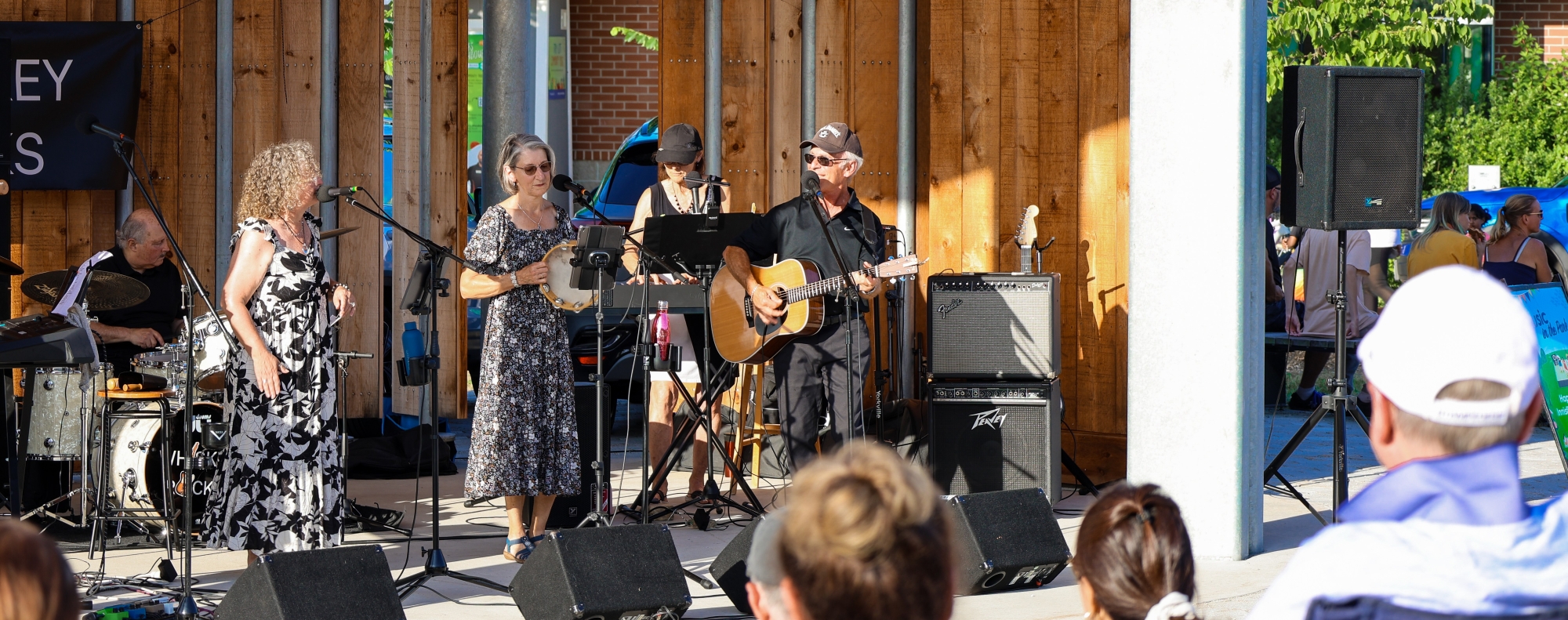 Live band playing at Innisfil Town Square