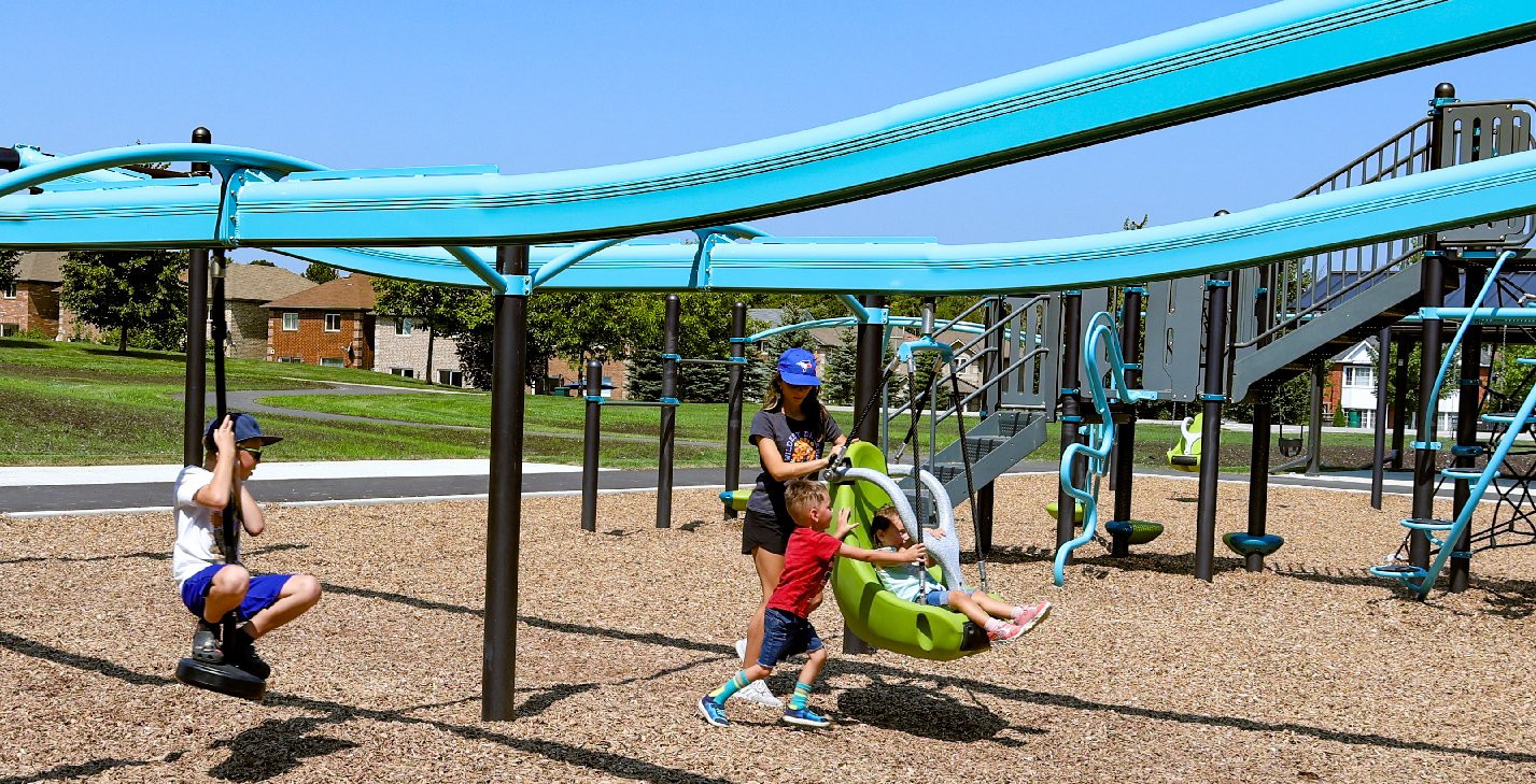 Playground equipment at Huron Court Park