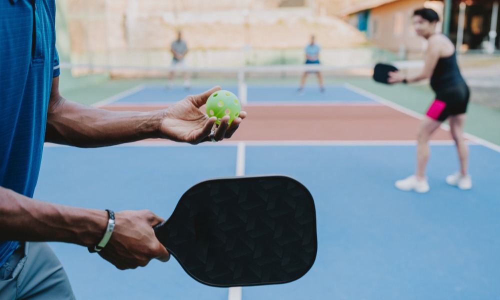 People playing pickleball