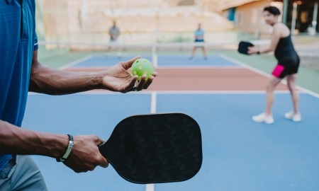 People playing pickleball