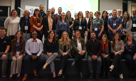 Image of a group of business support partner professionals at the Innisfil Business Showcase.