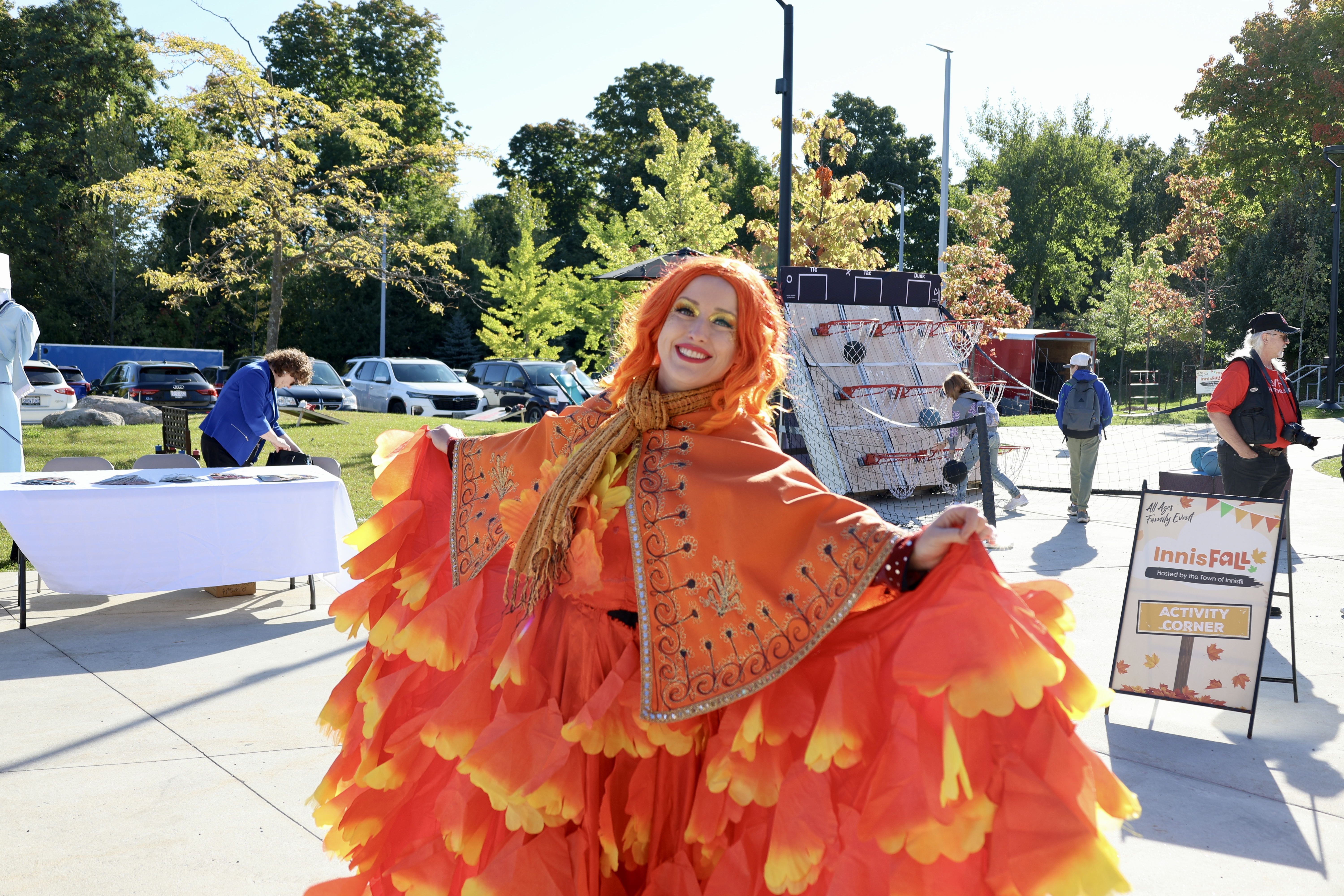 Performer dancing at InnisFALL event.