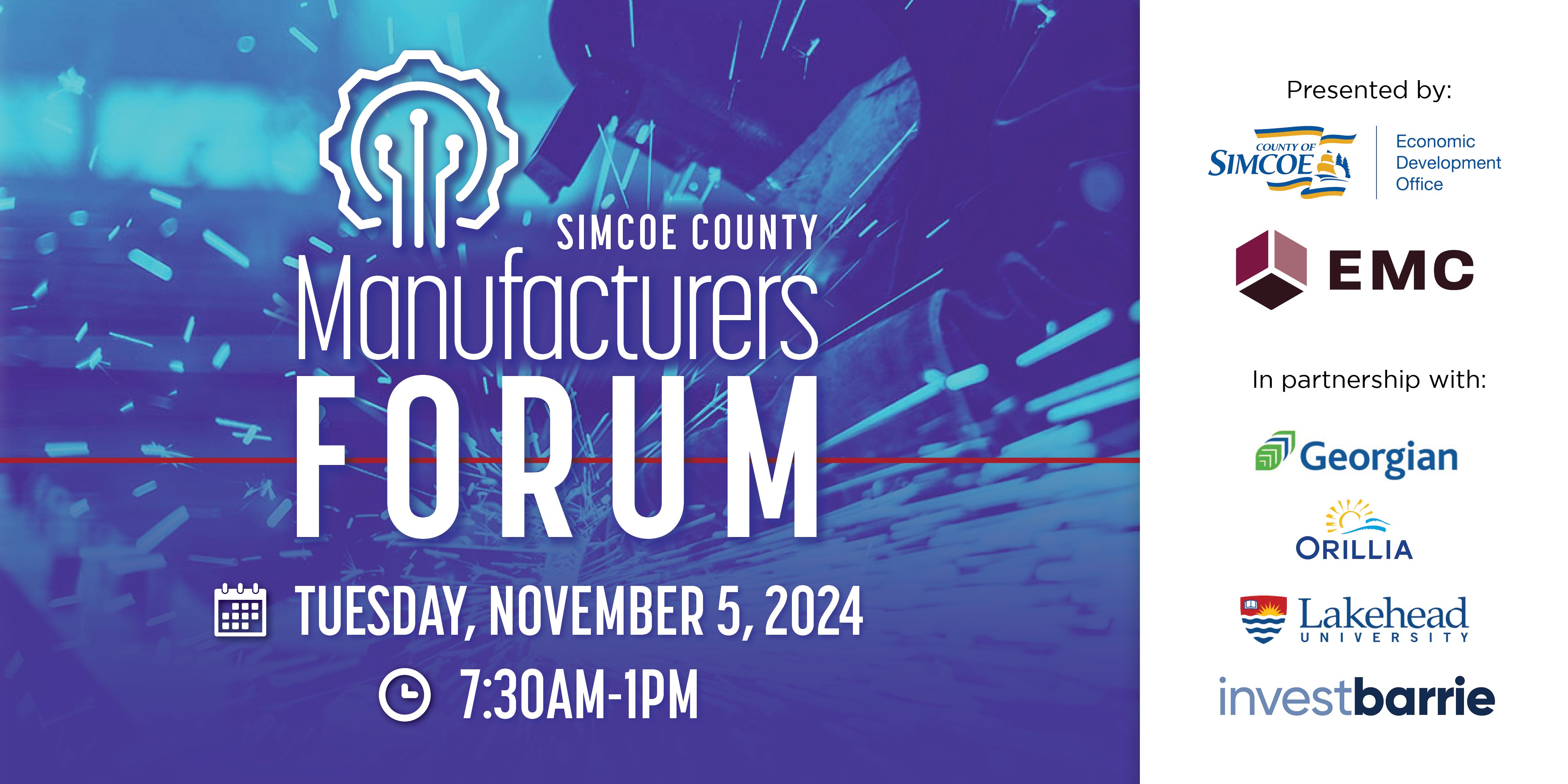 Simcoe County 2024 Manufacturers Forum, taking place on November 5th at the Nottawasaga Inn and Conference Centre.