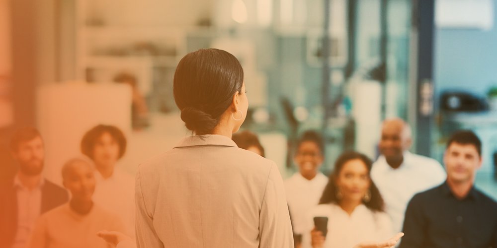 Woman leading a discussion