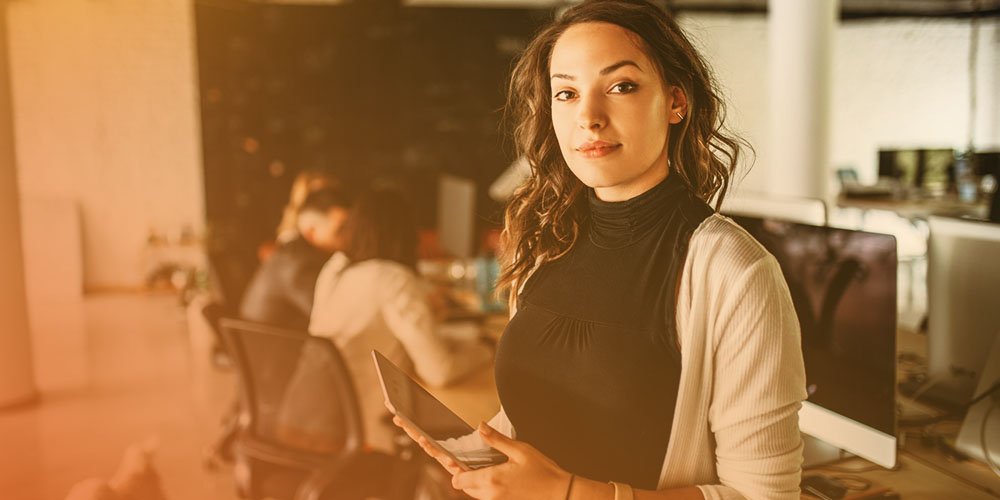 woman at work in board meeting