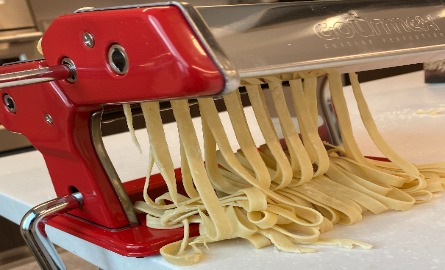 Pasta maker with noodles
