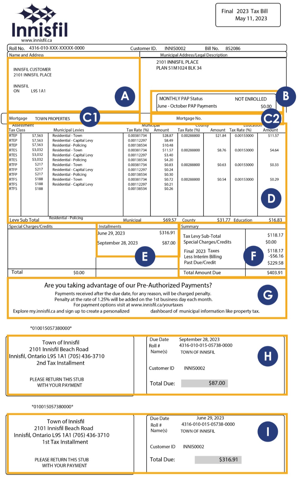 Property tax bill