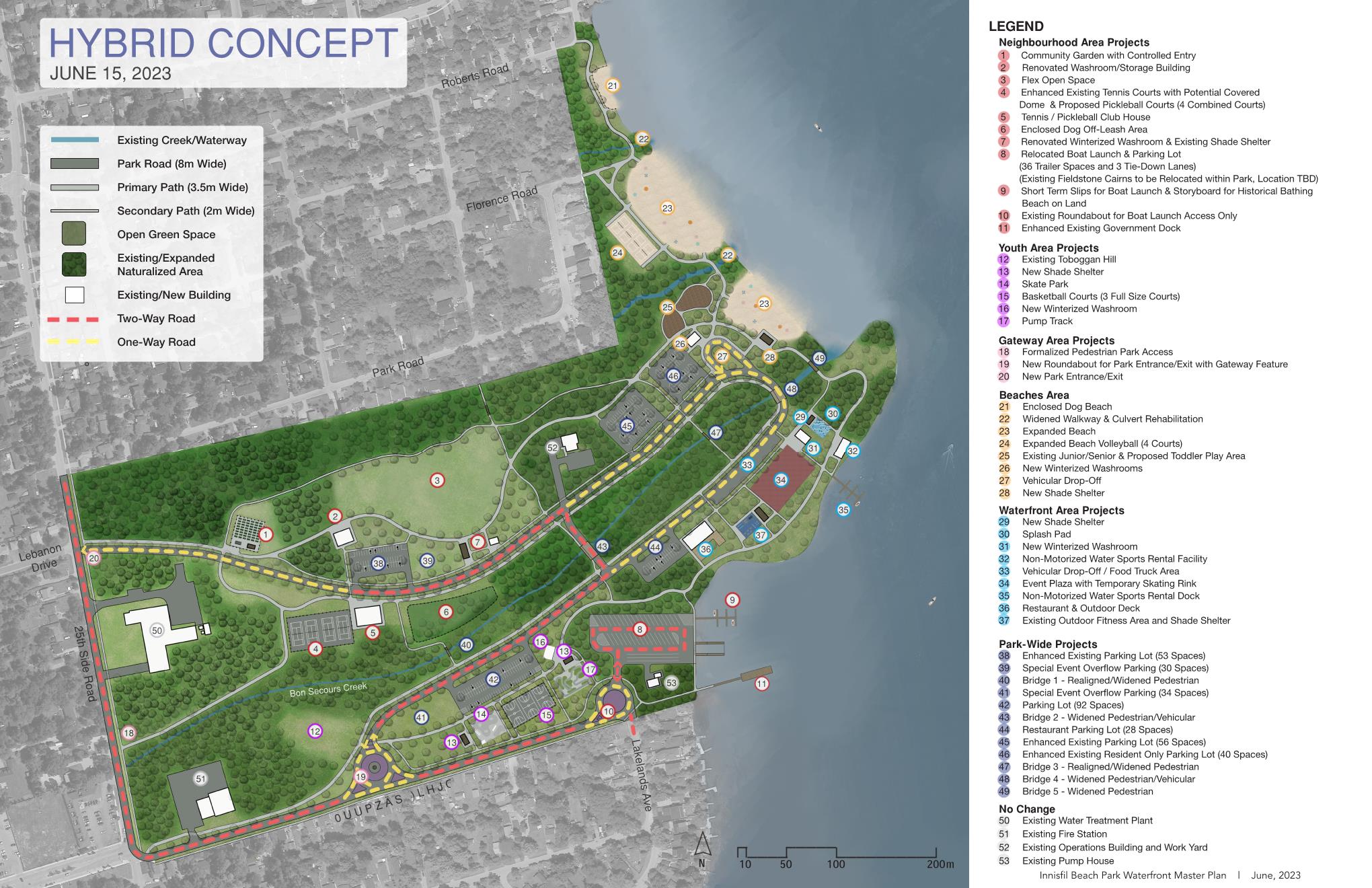 Map showing Innisfil Beach Park Final Concept