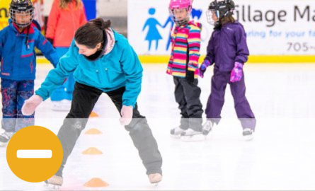 Youth learning to skate