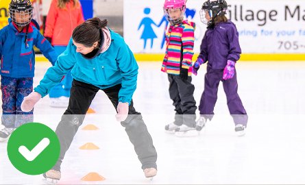 Youth learning to skate