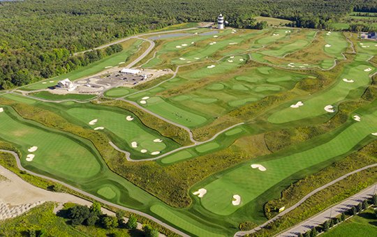 Aerial view of The Nest golf course