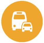 Icon of bus and car
