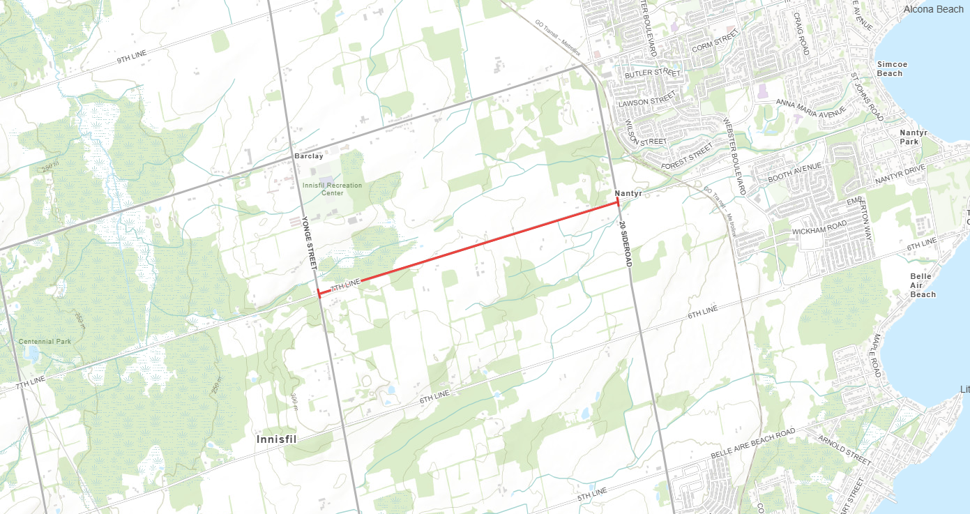 7th Line closure map