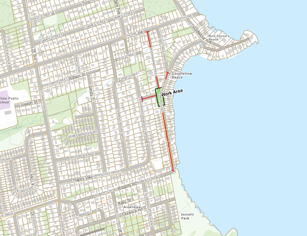 Road closure map