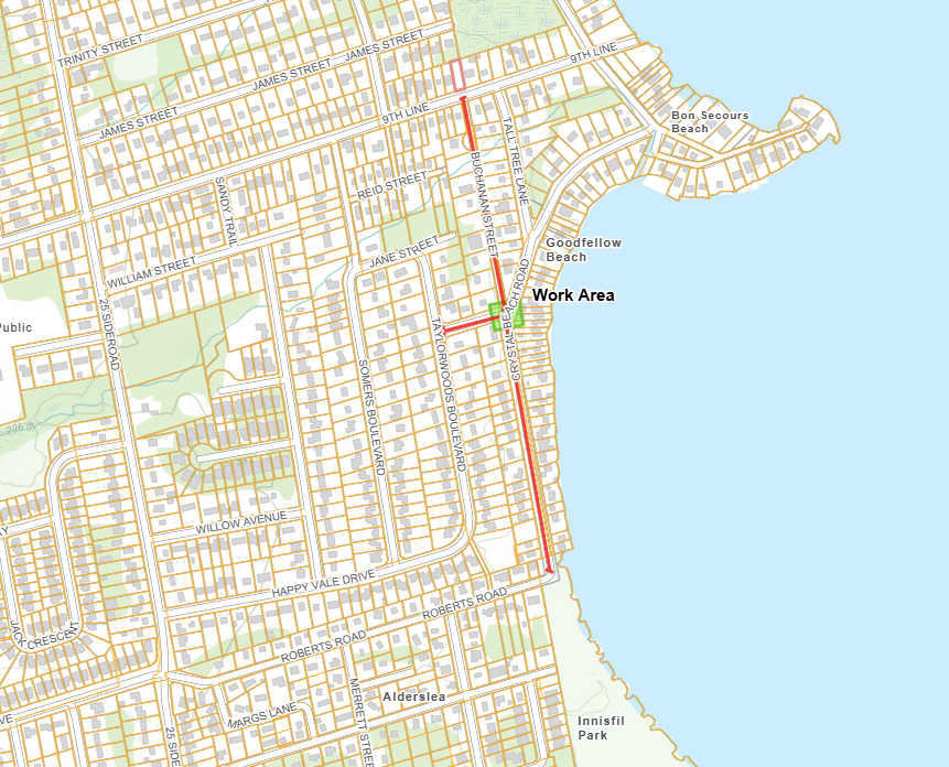 Road closure map