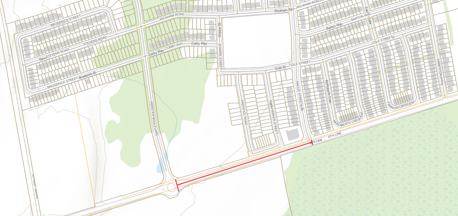 Map of 6th Line closure