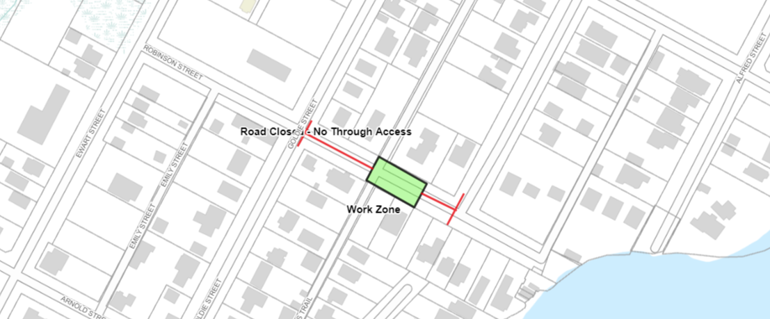 Closure map of Robinson Street