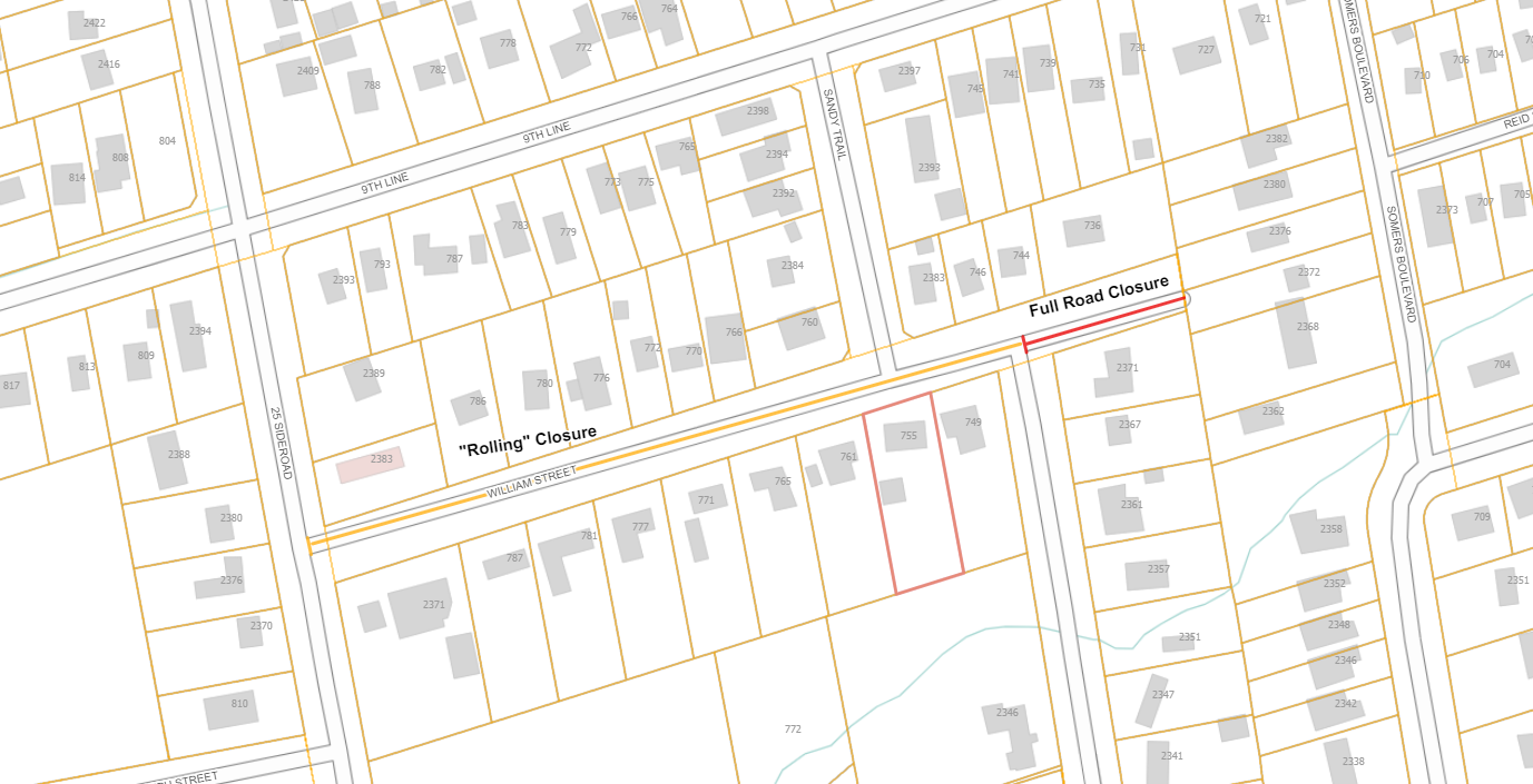 Map of William Street closure