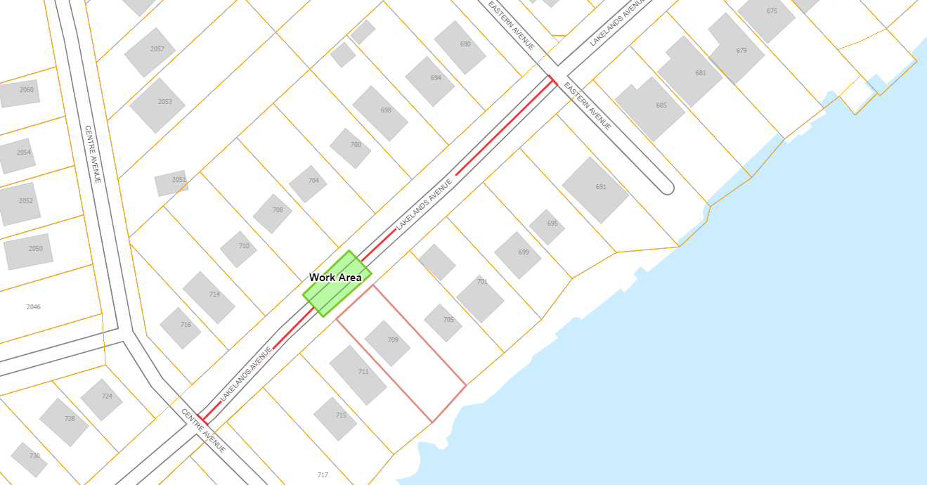 Closure map of Lakelands Avenue