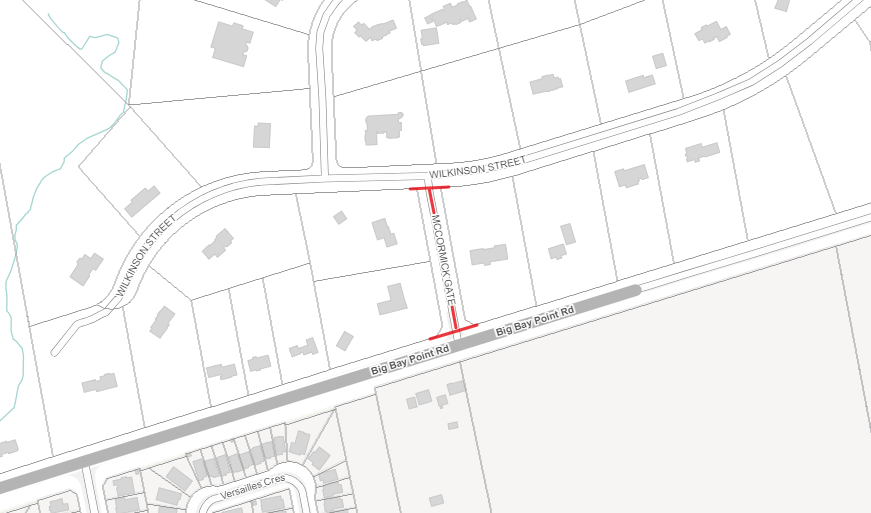 Road closure map of McCormick Gate