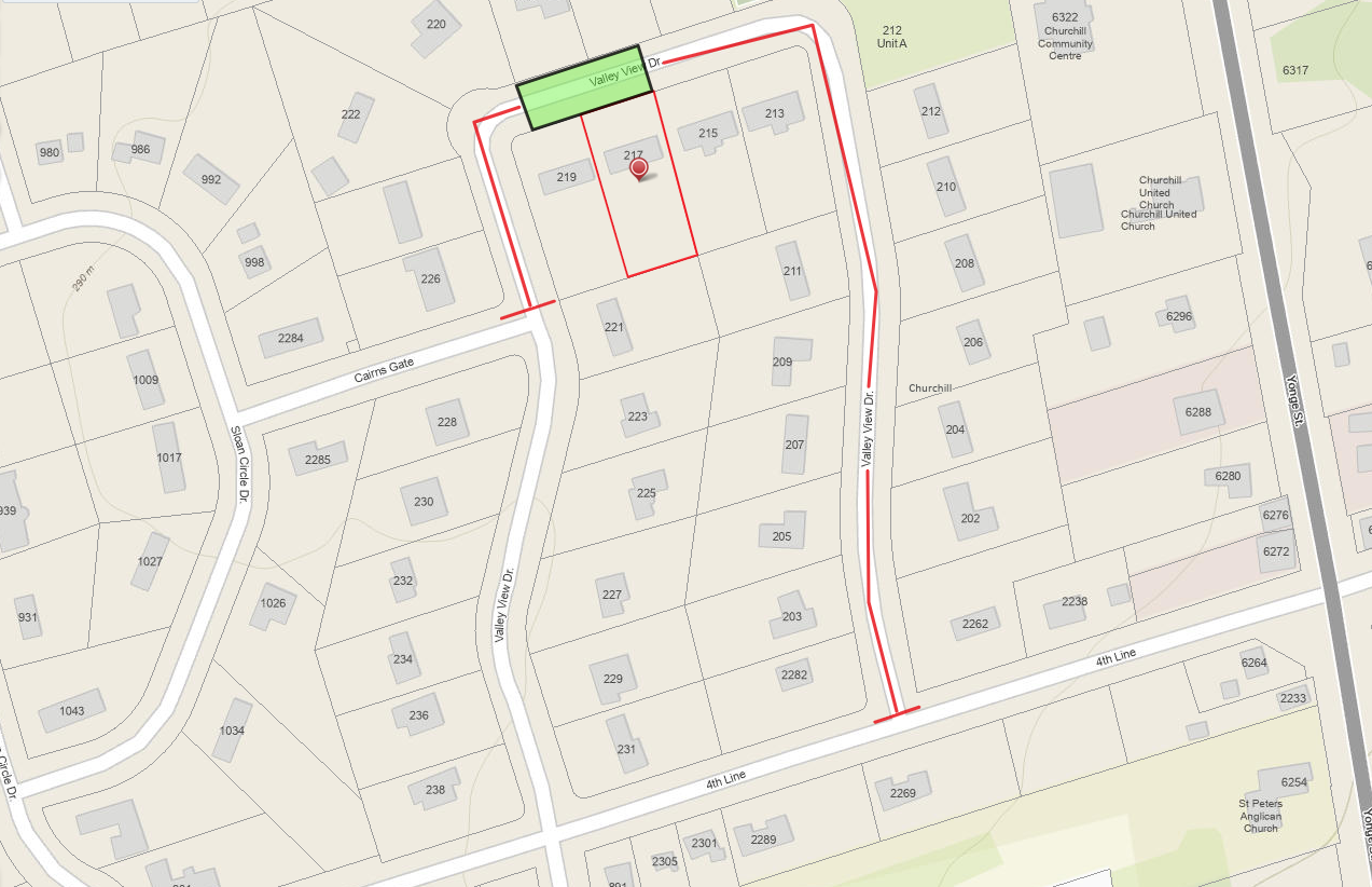 Road closure map of Valley View Street