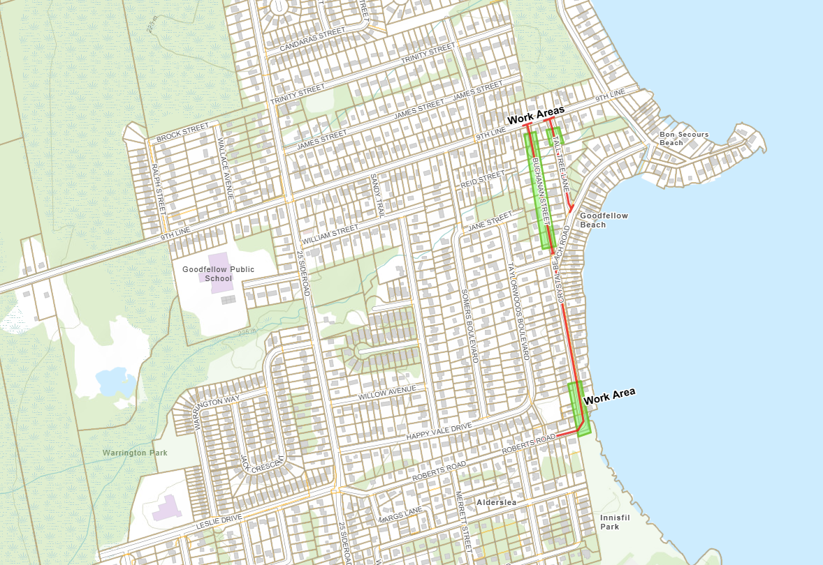 Road closure map