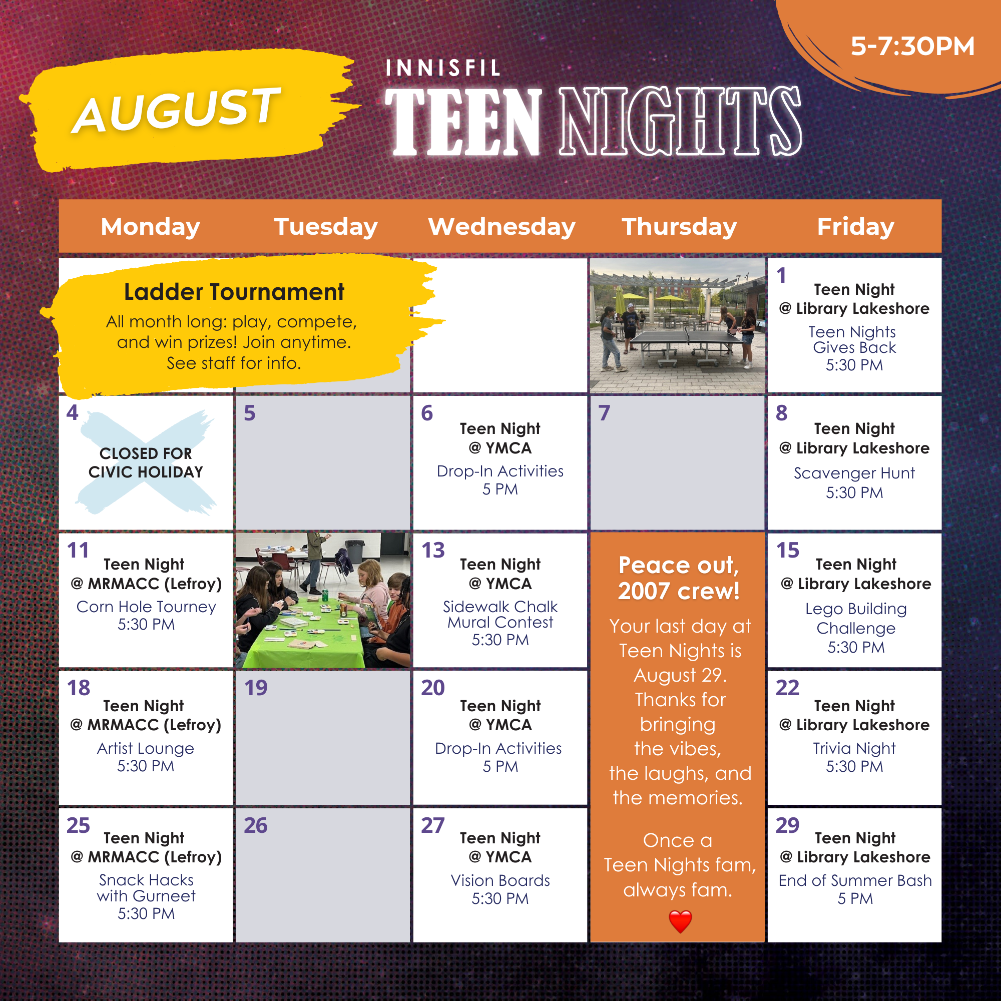 August calendar