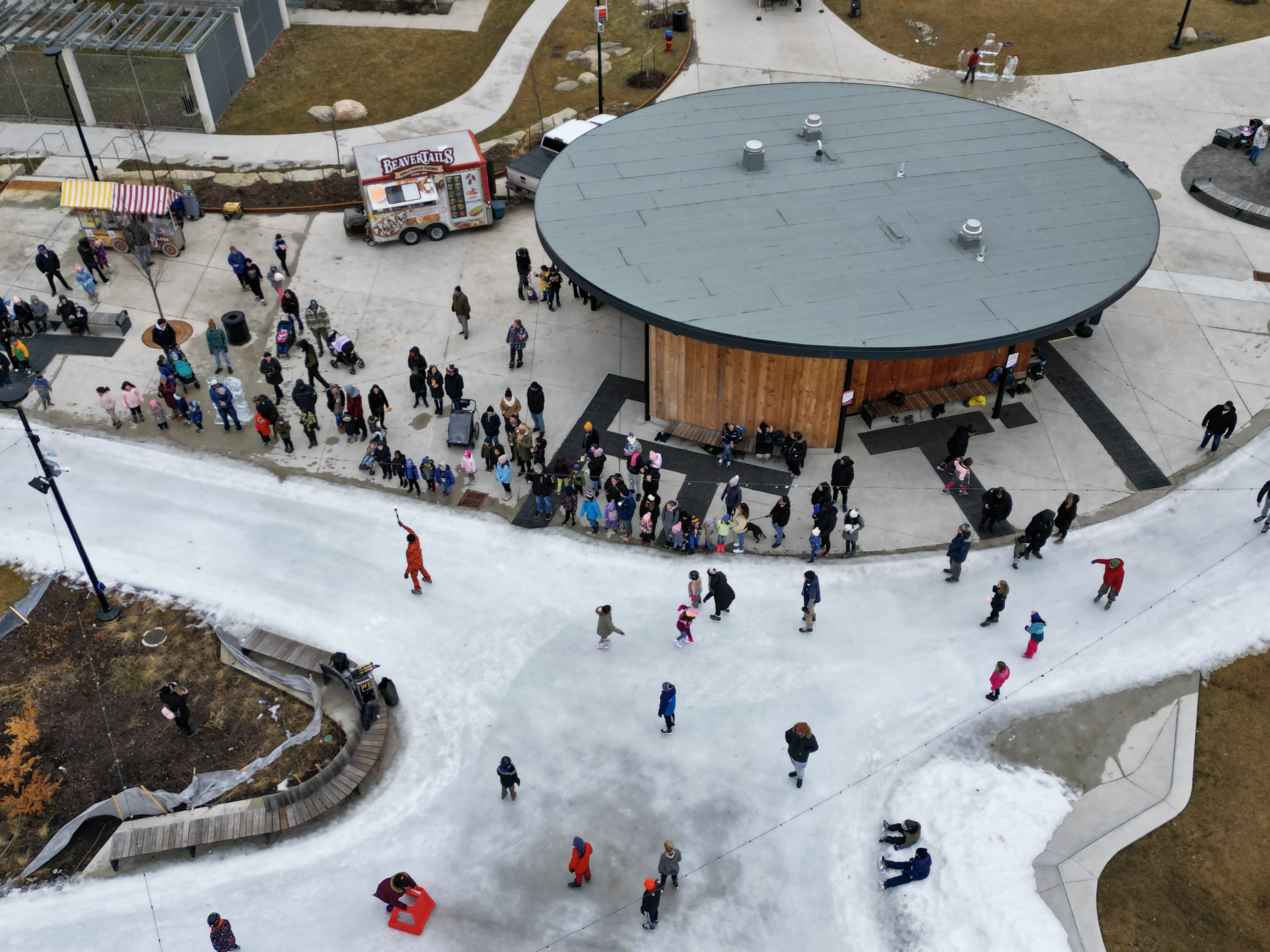 People skating on outdoor trail