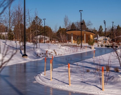 Town square ice skating trail