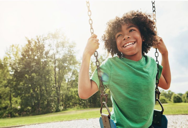 Young child on swing