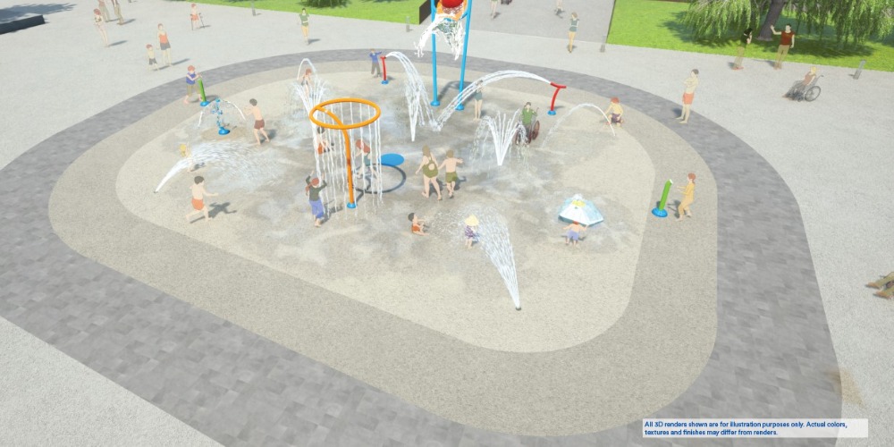 Splash pad rendering
