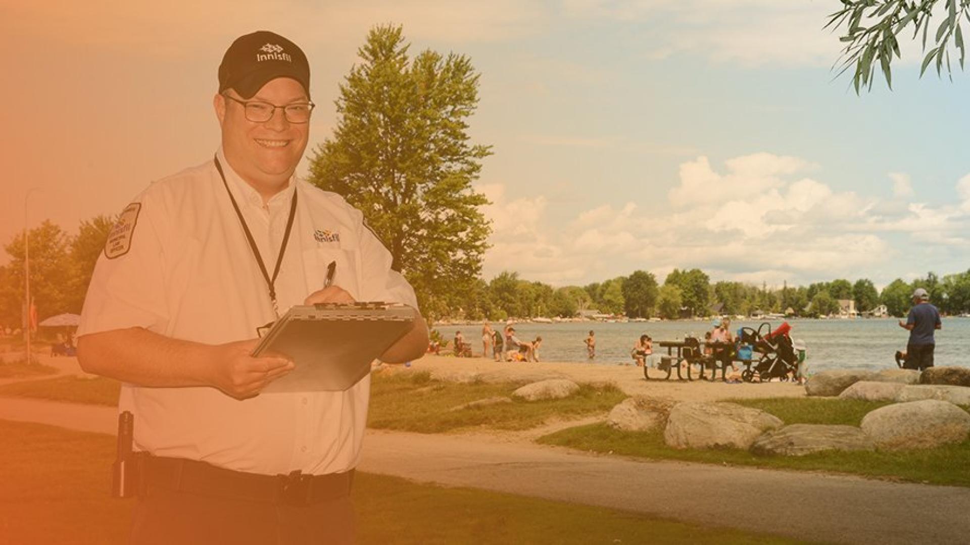 municipal law officer down by the beach