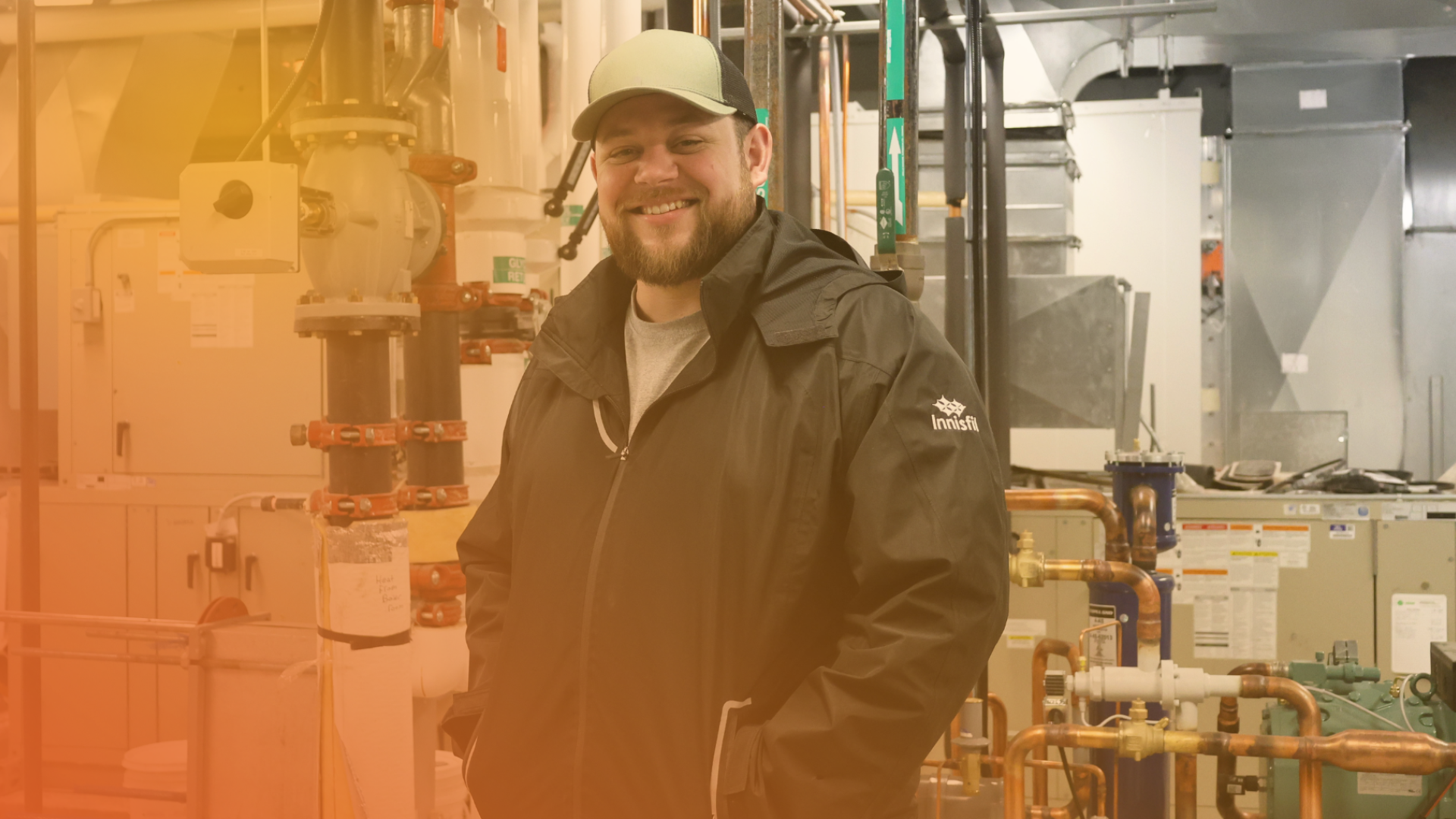 Man standing near facility equipment