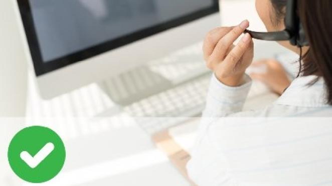 Customer service agent taking a call