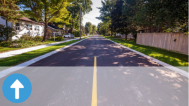 Empty street in quiet neighbourhood