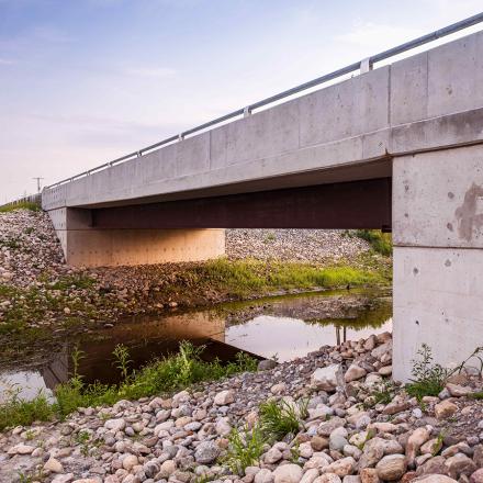 Concrete bridge over a stream