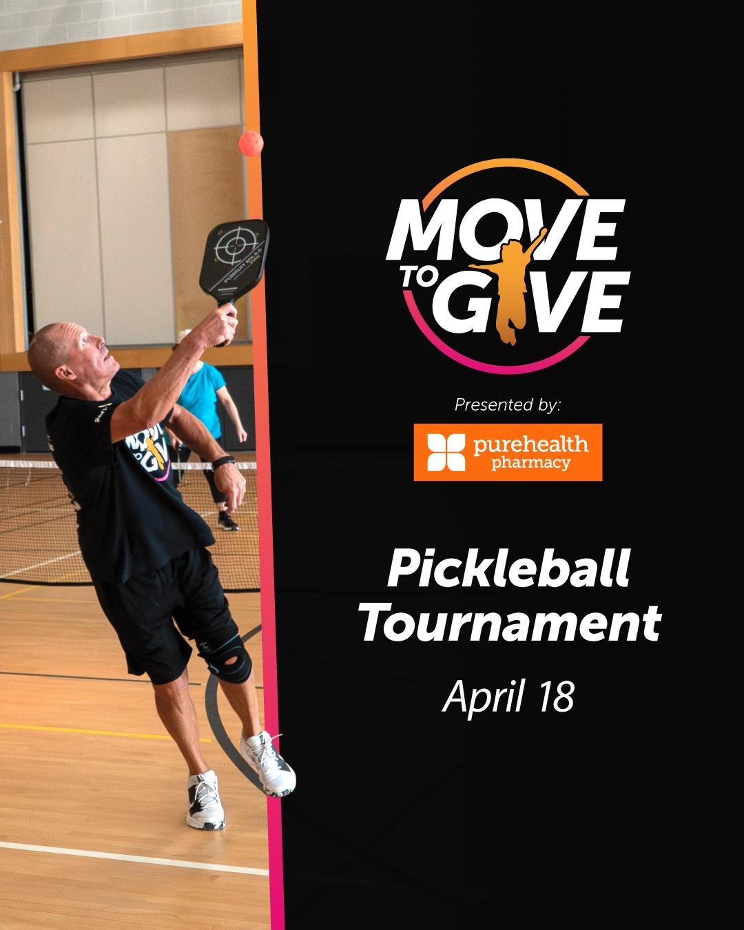 YMCA pickleball tournament on April 18