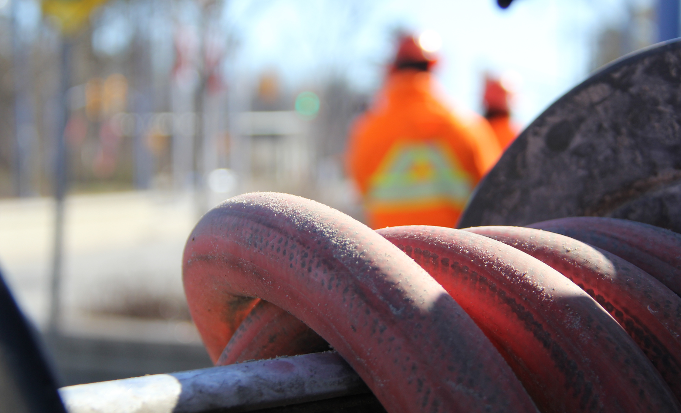 close up of water hose